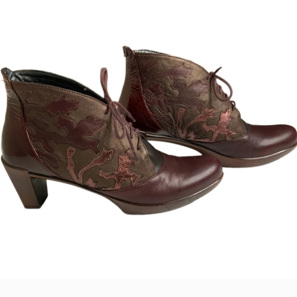 NAOT Baccio Genuine Leather Embellished Booties in Burgundy Sz 8